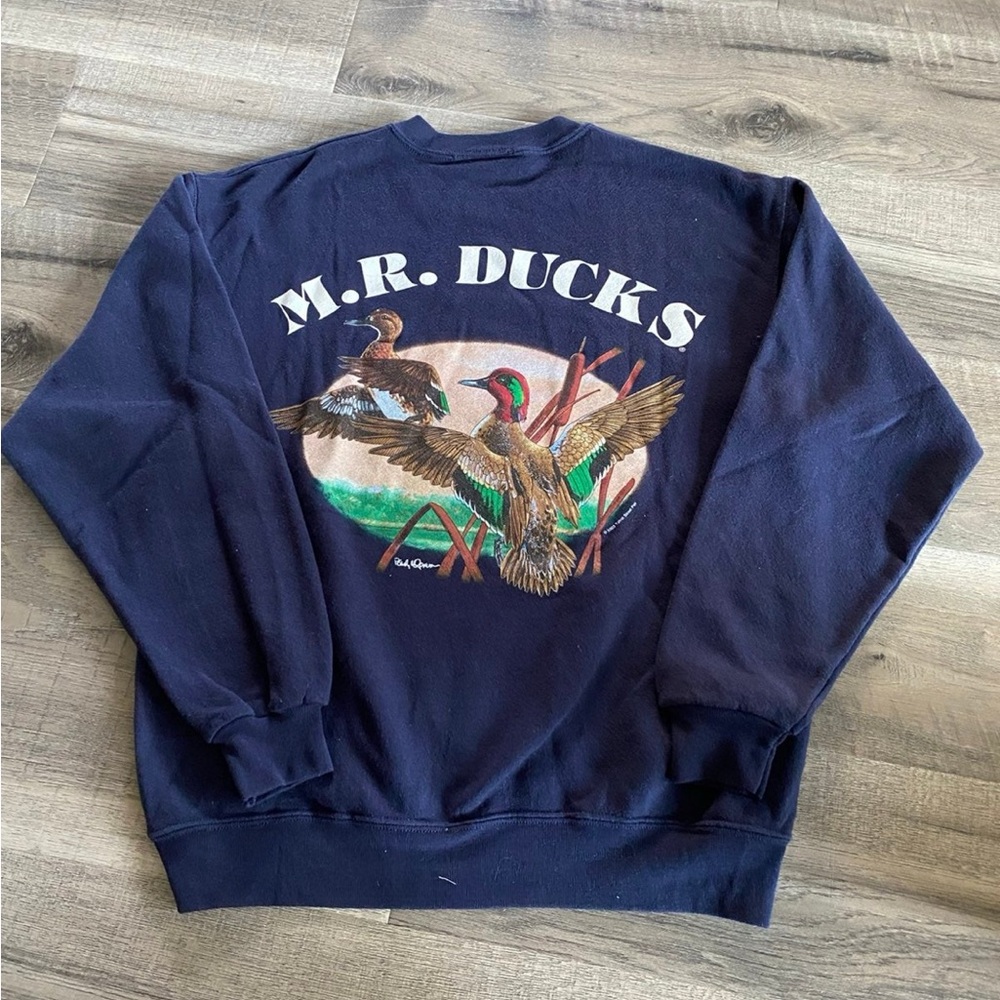 VINTAGE Mr. Duck Pullover Sweater featuring Green Winged Teal Ducks!!!